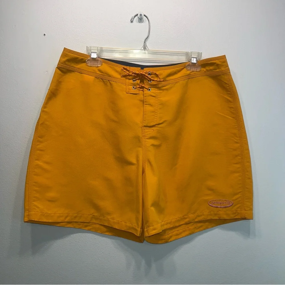 Rare Patagonia Vintage Yellow Orange Board Shorts Swim Trunks Board Short Sz 35
